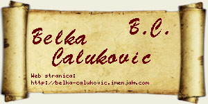 Belka Čaluković vizit kartica